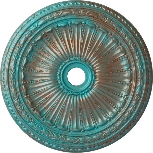 Ekena Millwork Viceroy Medallion (Canopies up to 4 7/8"), 35 1/8"OD x 4 7/8"ID x 2 1/2"P, Copper Green Patina CM35VICGS - main